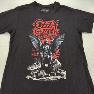 Ozzy Ozbourne Band Crew Neck Short Sleeve Graphic Shirt Womens Size L Black